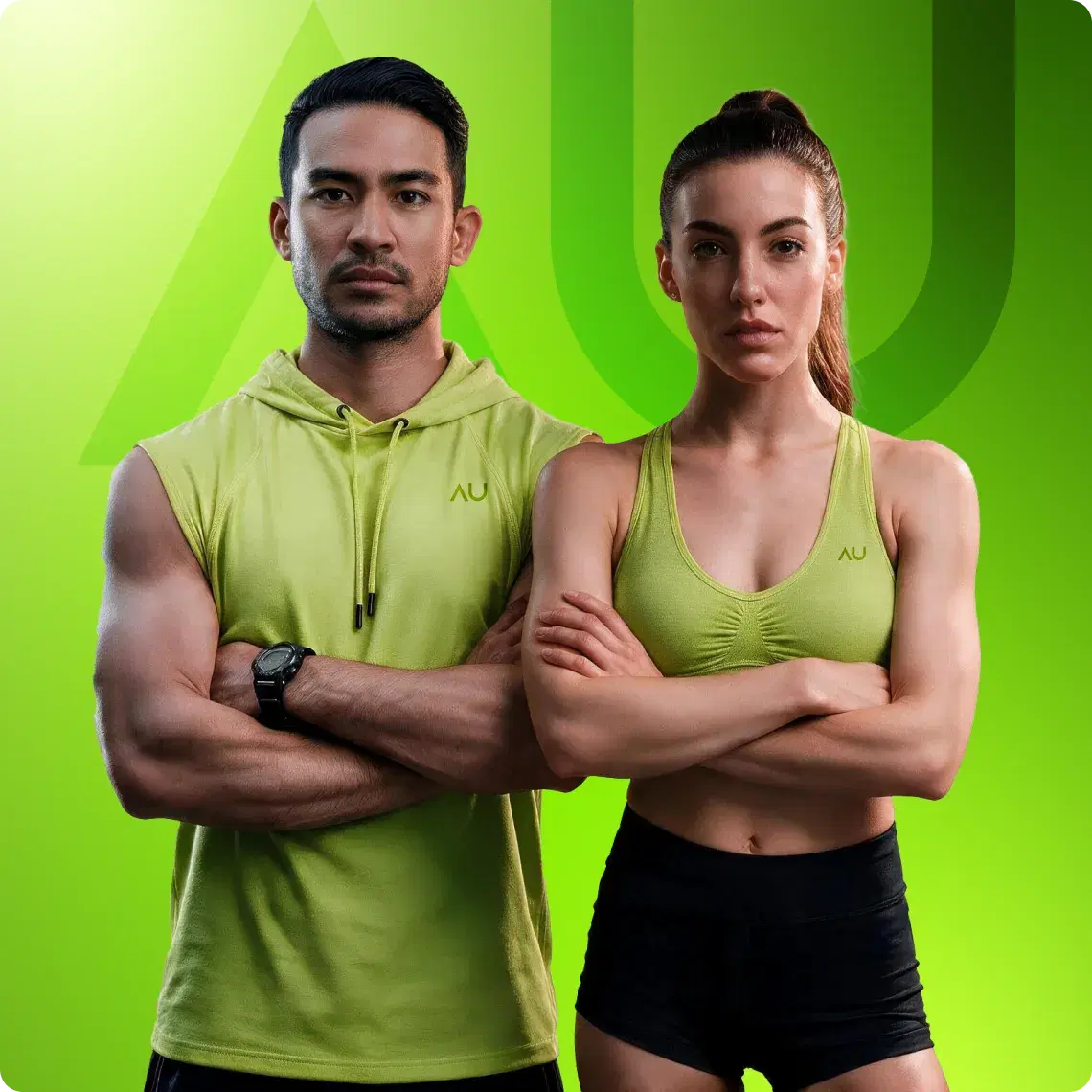 Two professional athletes, arms crossed