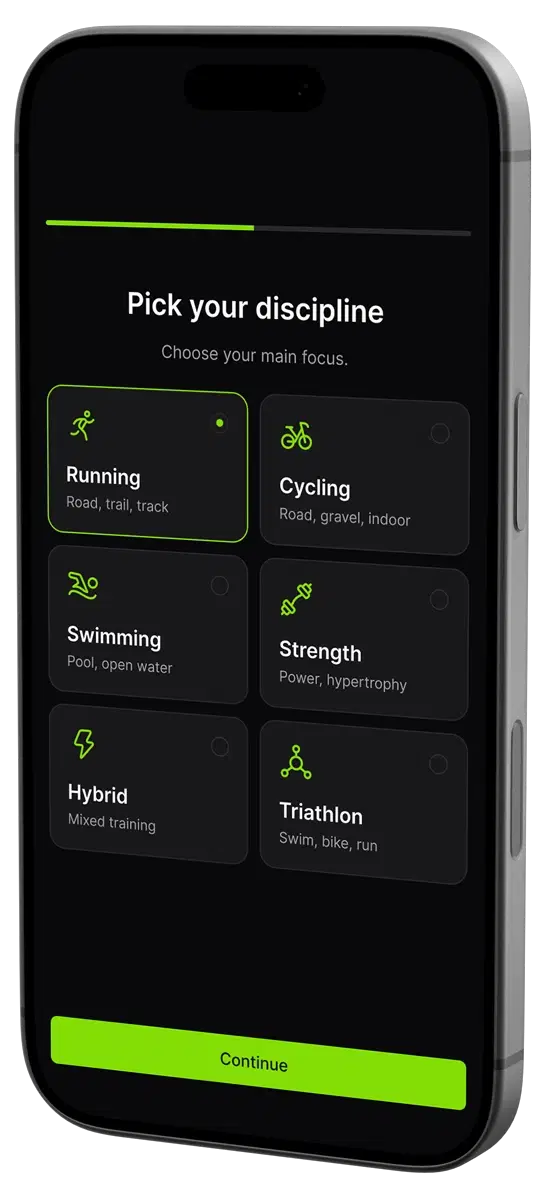AURA app — choosing your training discipline